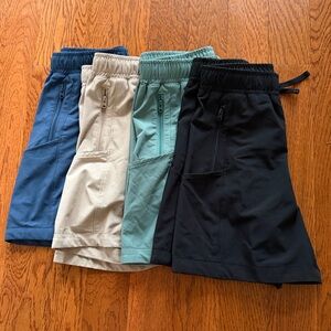Abercrombie Kids 9/10 Blue, Black, Green, and Tan Shorts Set